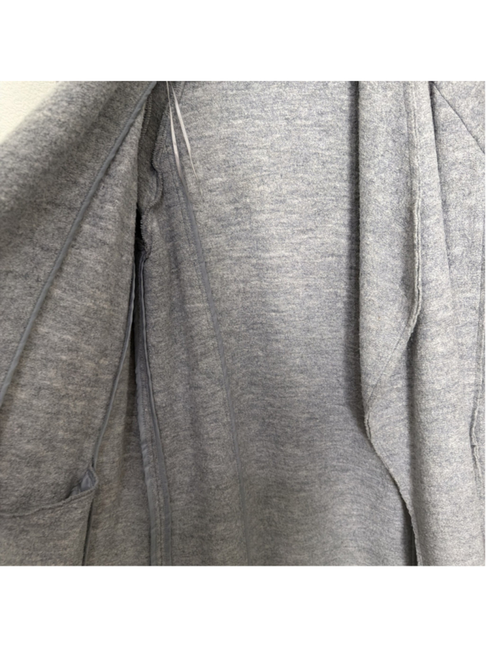 Tahari Boucle Heather Gray Long Sleeve Open Front Cardigan Wool Blend Size M - Picture 9 of 9